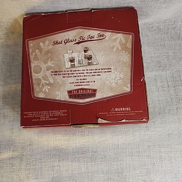 Limited Edition Tic Tac Toe Shot Glass Set Adult Game Barware Set 2 Player / Box - Picture 7 of 10